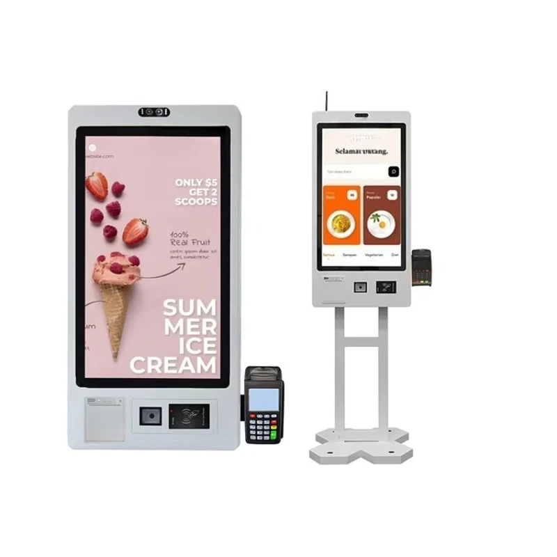 

Self-service Android POS system kiosk end point fast food restaurant ordering system cash payment kiosk machine