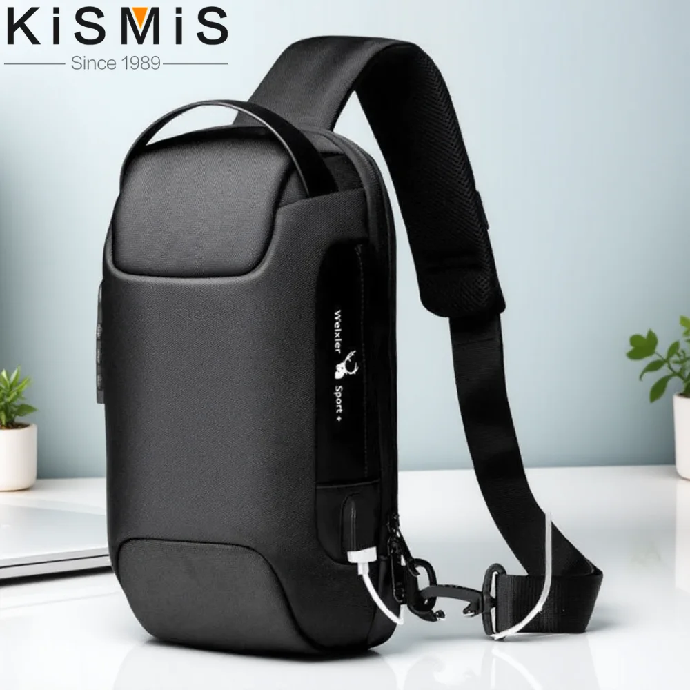 

Водонепроницаемая USB-сумка-оксфорд, противоугонная сумка через плечо с паролем, многофункциональная дорожная нагрудная сумка для компьютера для мужчин