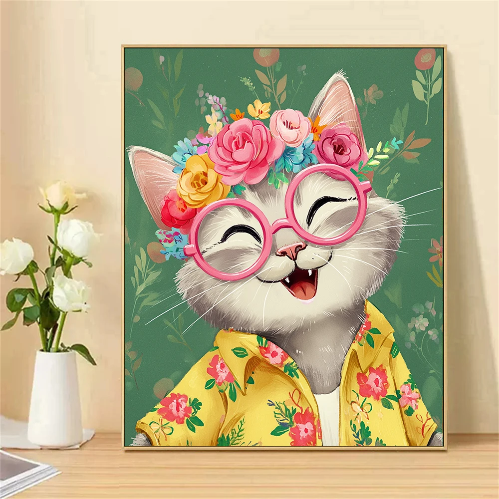 Painting by Numbers For Adult Kit The kitten smiled DIY Dropshipping Canvas Oil Paint by Number Home Decor