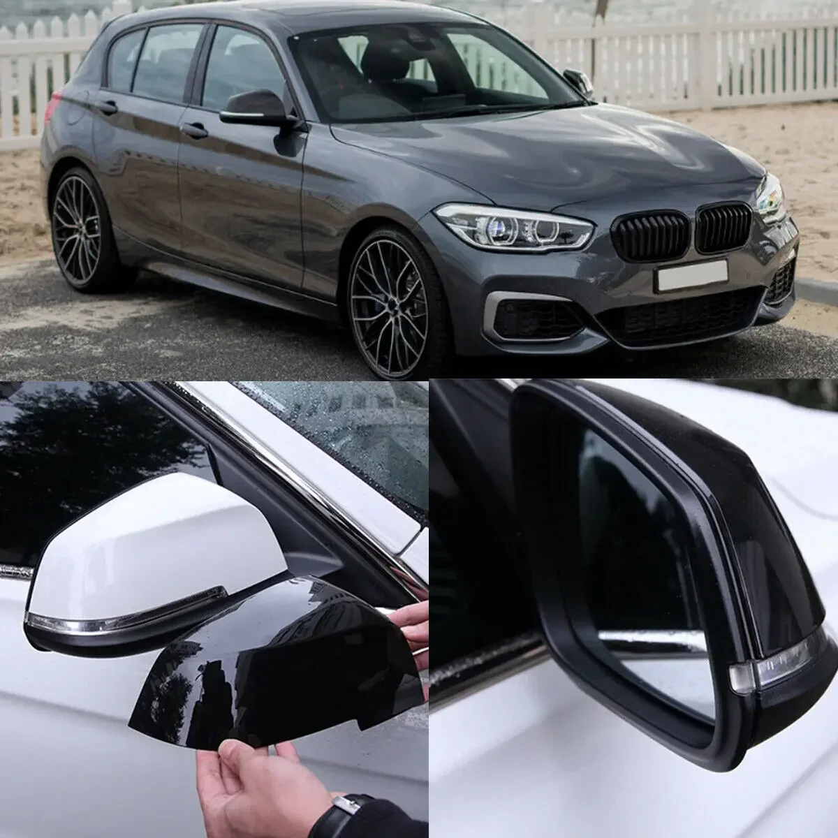 

1 пара глянцевых черных зеркальных крыльев для BMW 1 2 3 4 серии F20 F30 F31 F32 F34