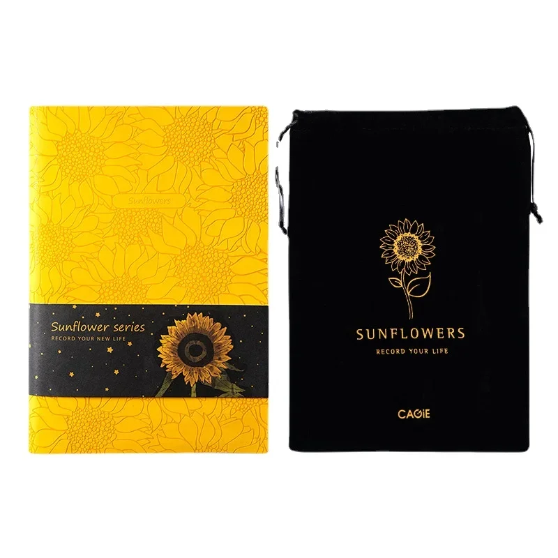 A5 Thickened Sunflower Cover Notepad Leather Soft Surface Simple Student Hand Account Notebook Business Office Meeting Supplies