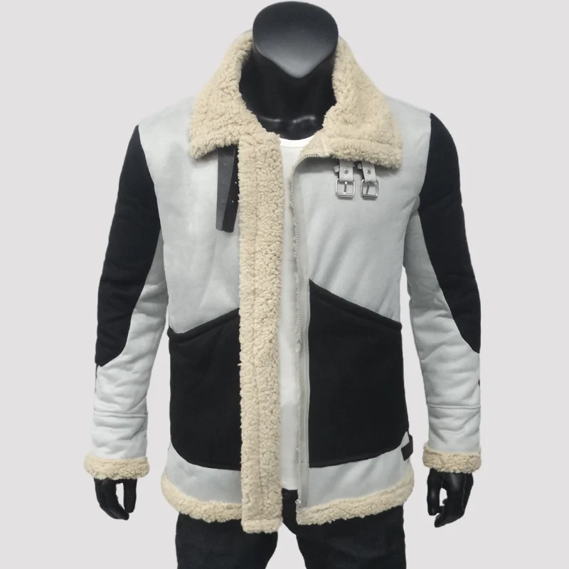 Man's Winter Jacket Warm Thick Fleece Jackets Man Outerwears Faux Wool Moto Biker Male Coat