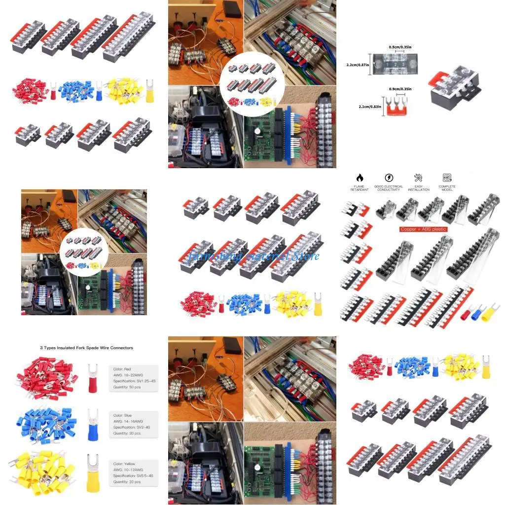

Y5GD 124lots High Voltages Double Row Screw Terminals 600V 15A Featuring ABS Housing for Enhances Safety Protecting