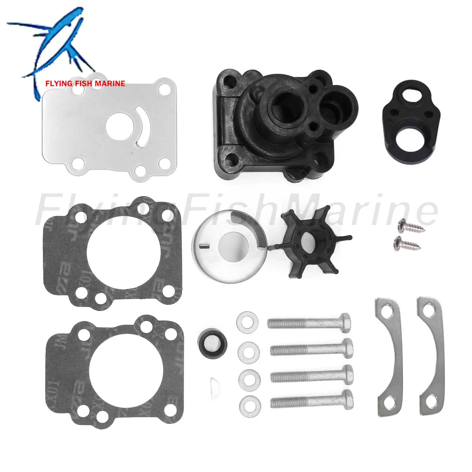 Outboard Engine 682-W0078-00 682-W0078-01 682-W0078-A1 18-3148 18-3411 Water Pump Repair Kit with Housing for Yamaha 9.9HP 15HP