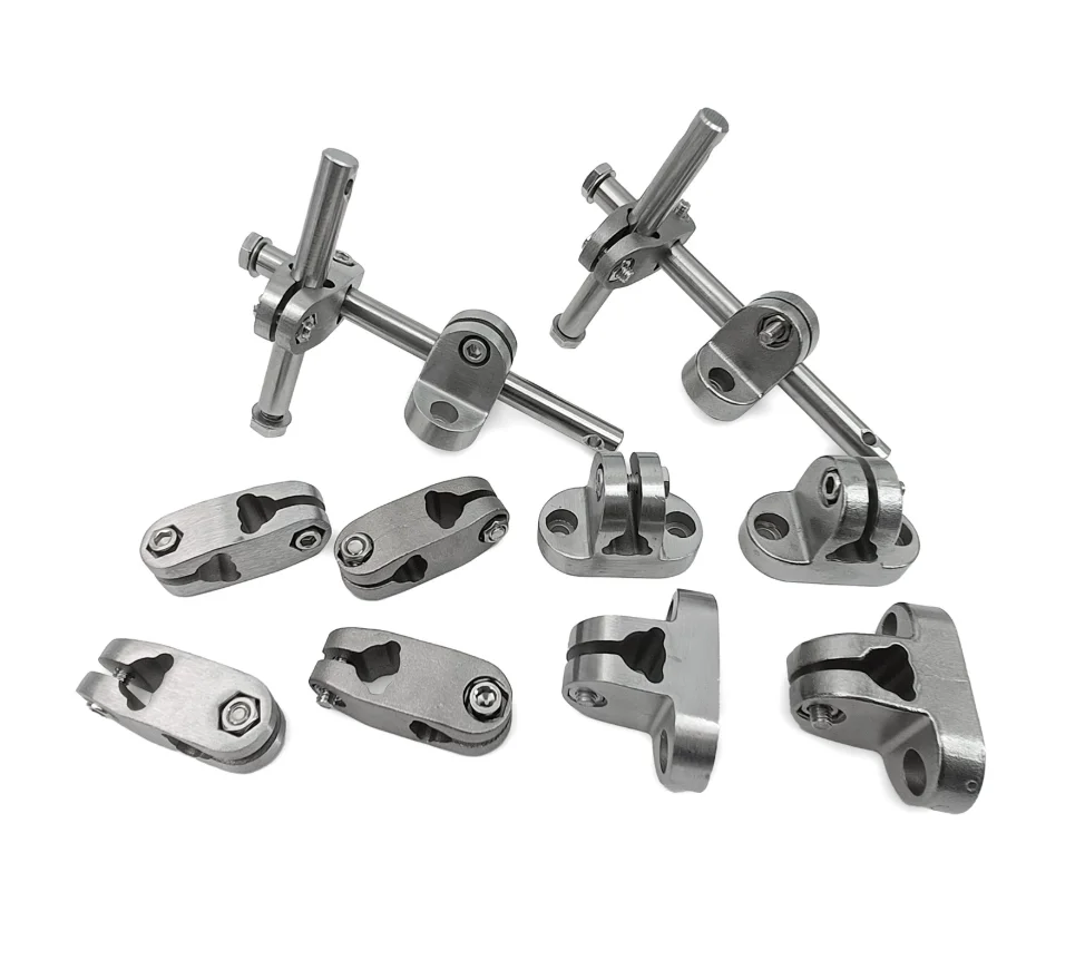 4PCS 304 stainless steel cross-fixed T-shaped clamp combination bracket, guardrail cross buckle conveyor line