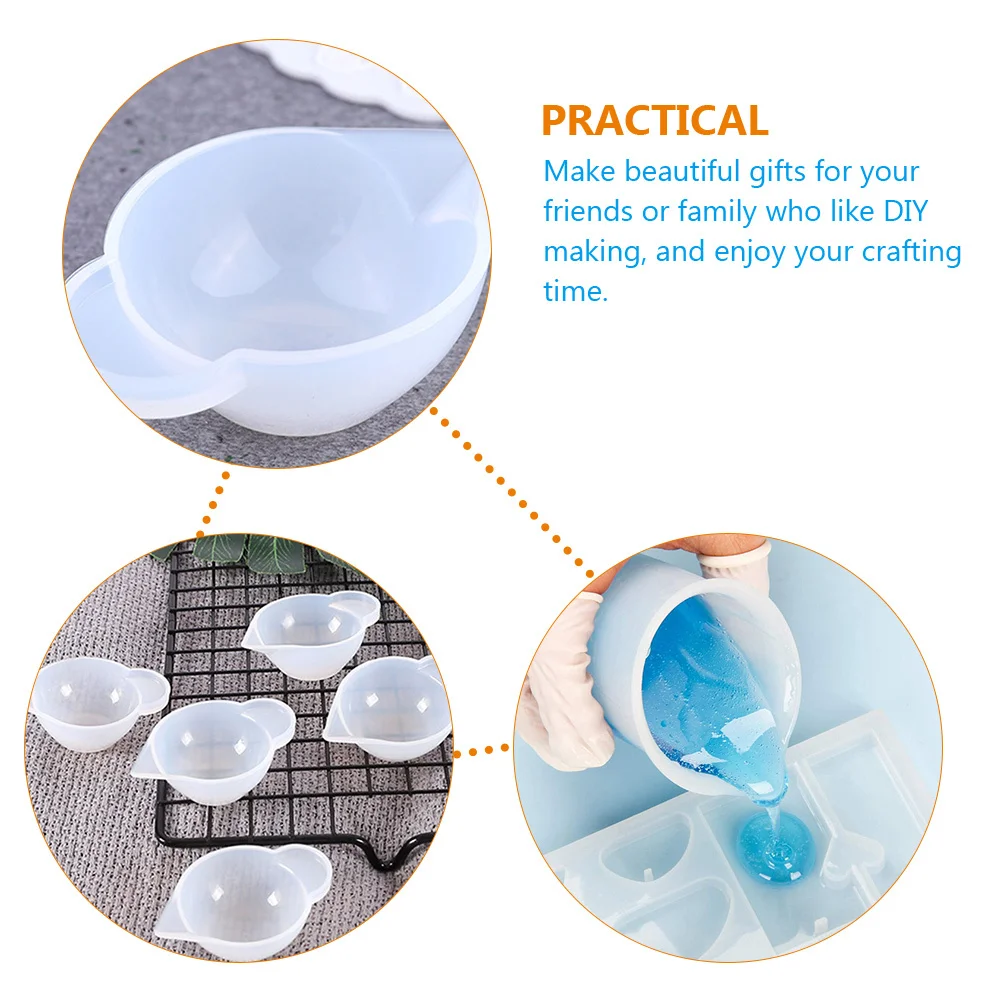 

1Set Silicone Resin Measuring Cups Lightweight Portable DIY Epoxy Mixing Cup Kit Stir Sticks for Crystal Crafts