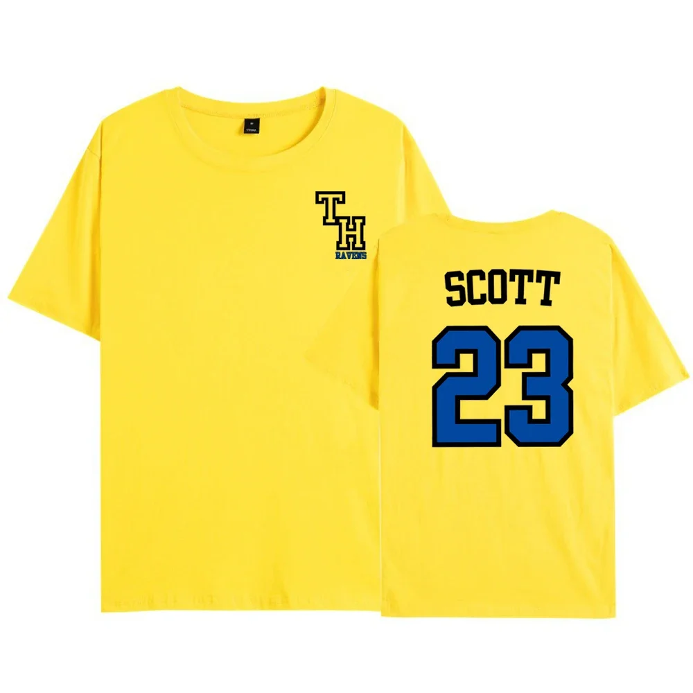 TREE HILL RAVENS Scott 23 T-shirt voor- en achterkant print shirt One Tree Hill shirts Nathan Scott Tee North Carolina tops