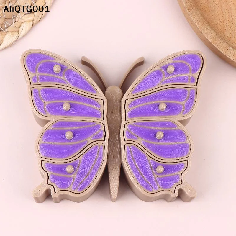 

Large Butterfly Luxury Jewelry Box Multi-layered Necklace Pendant Display Trinket Box Desktop Storage Decorative Case