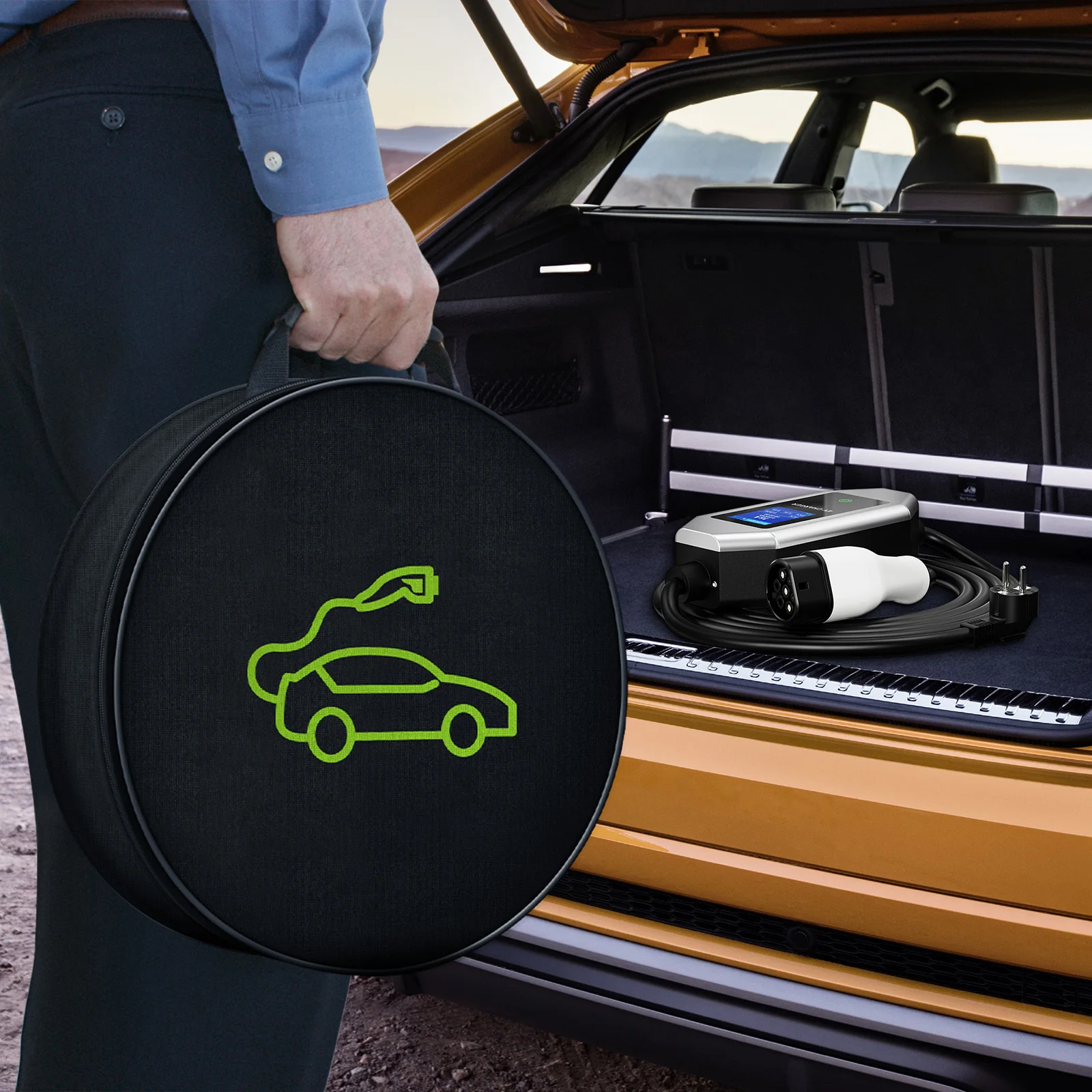 AFYEEV 3.6KW 16A 타입 2 EV 충전기 타입1 GB/T EVSE 충전 케이블 (건 마운트 포함) WiFi 블루투스 앱 원격 제어 단상