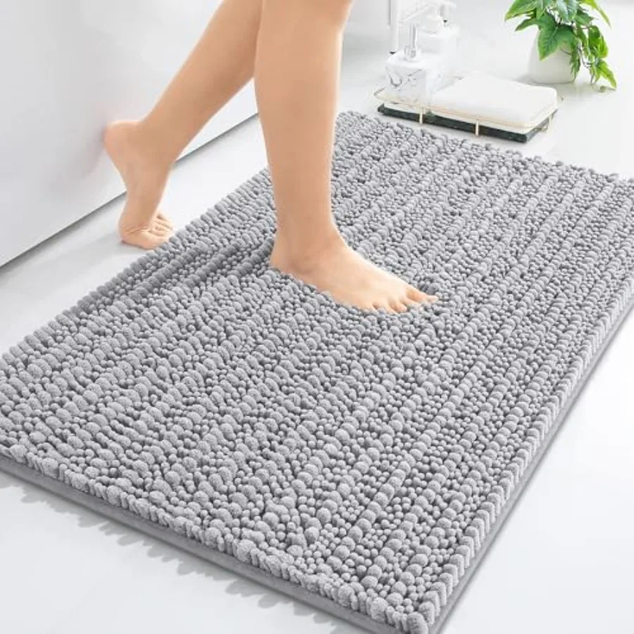 

Luxury Chenille Rug Mat Extra Soft Thick Absorbent Shaggy Bath Rugs NonSlip Machine Wash Dry Plush Bath Mats for Shower and T