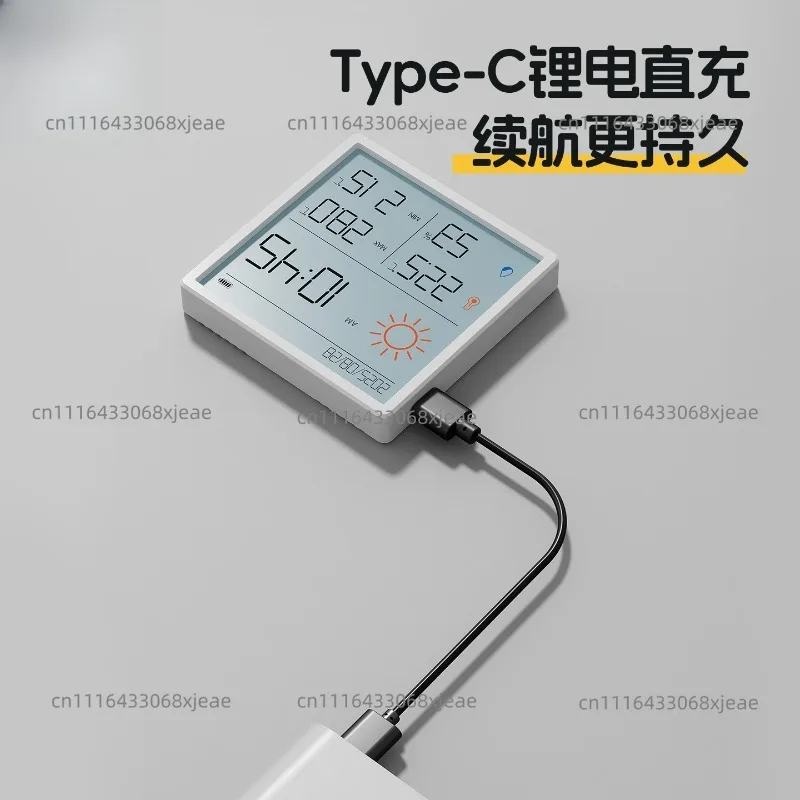 Thermometer, indoor home charging, high-precision digital display, wall-mounted room dry temperature and humidity meter