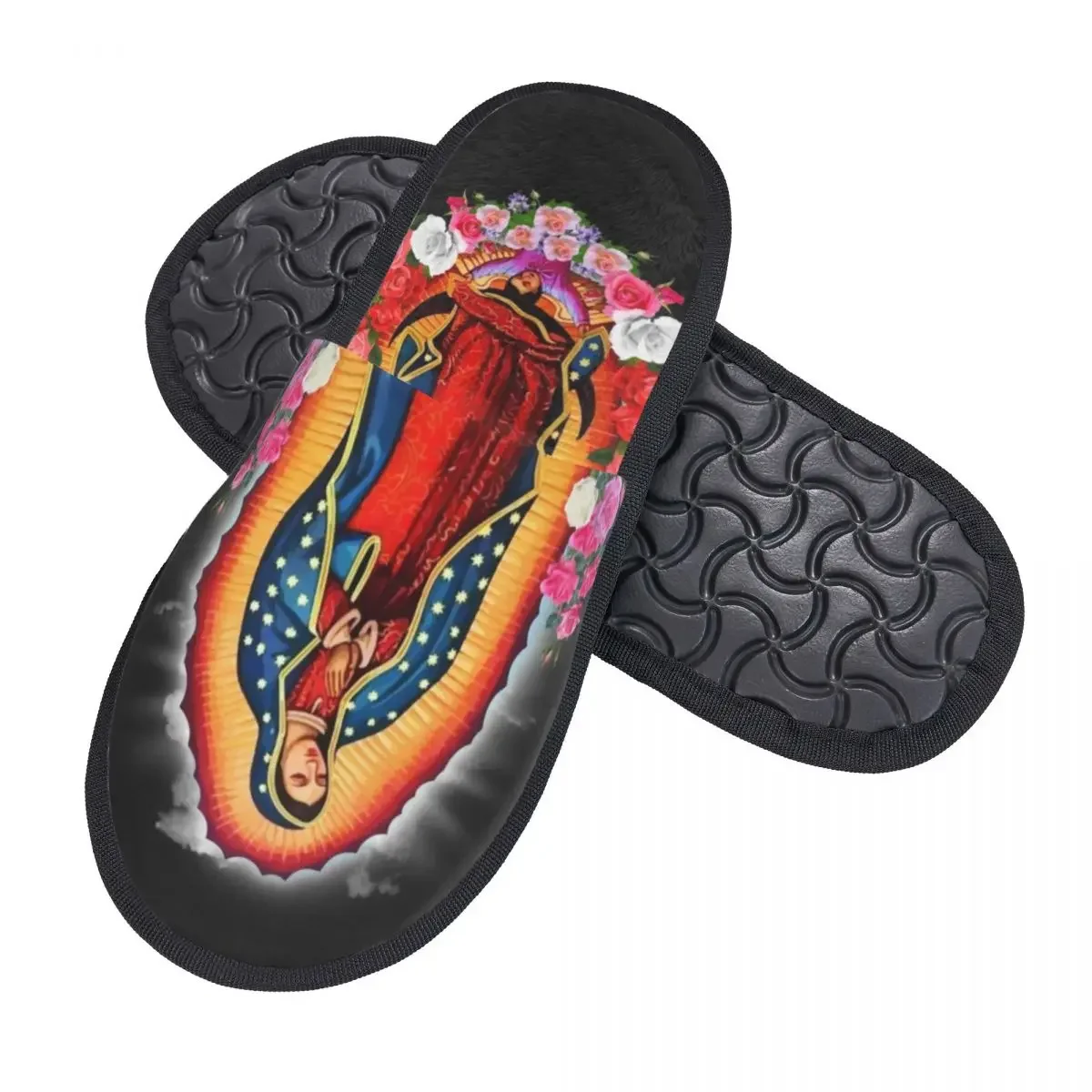 Virgin Mary Of Guadalupe Comfy Scuff Memory Foam Slippers Women Mexico Catholic Saint Bedroom House Shoes