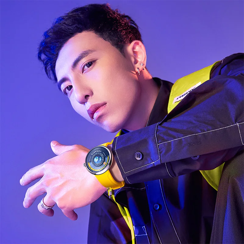 Timeartx 5700 حار بيع الأزياء الأرض ووتش للرجال الرياضة سيليكون حزام خاص الهاتفي القمر كوارتز ساعة اليد الرجال الساعات