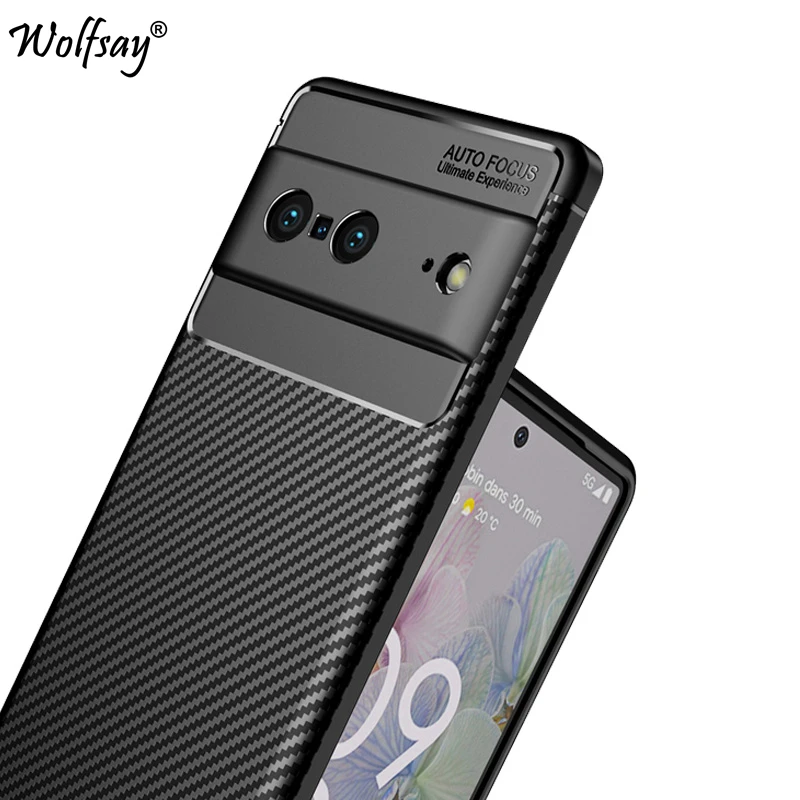 For Google Pixel 7 Case Bumper Silicon Carbon Fiber Back Cover For Google Pixel 7 Case For Google Pixel 7 Pixel 7A 6 8 Pro Case