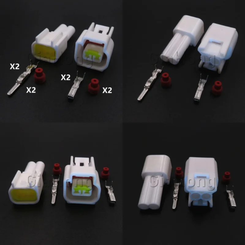 1 Set 2 Ways AC Assembly FW-C-2F-B FW-C-2M-B Car High Voltage Ignition Coil Wiring Socket For Ford Automobile Sealed Connector