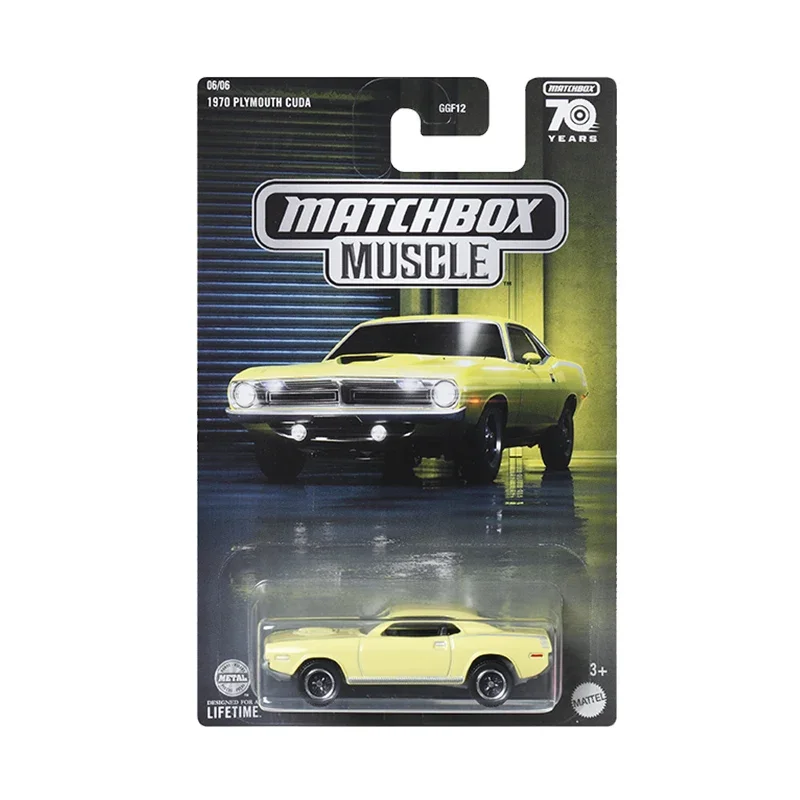 Original Mattel Matchbox Car Muscle 70th Years Kids Toys for Boys 1/64 Diecast Vehicle Plymouth CUDA Ford Mustang Coupe GT Gift