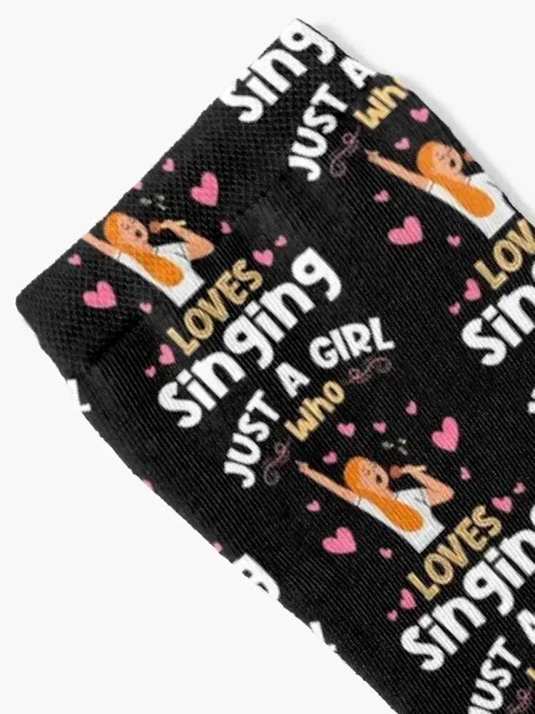 Just a Girl who Loves Singing Singer Socks winter gifts Soccer Stockings compression Boy Socks Women's