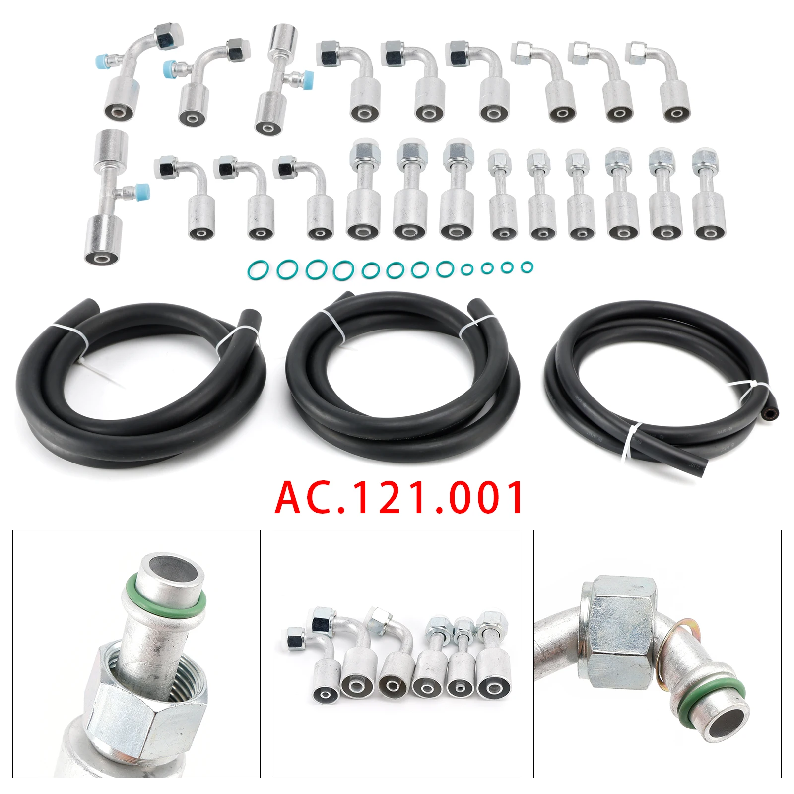Artudatech AC.121.001 Universal #6#8#10 A/C Hose  Fitting 6.5ft For Custom Air Conditioning Car Accessories