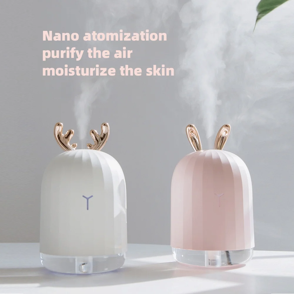 Cute Deer-Shaped Portable Humidifier - Color LED Lights, Ultra Quiet, Auto Shutdown | Perfect for Sleep & Relaxation Moments