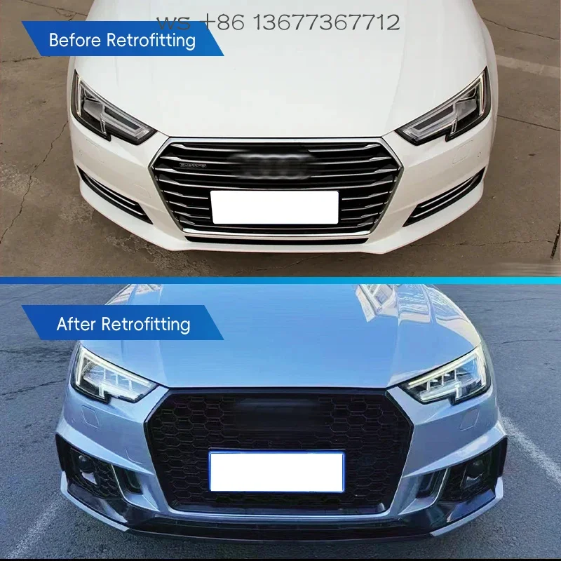 

Factory hot salesCar Modification A4 Upgrade RS4 Body Kit Front and Rear Bumpers for 2017 Au Di A4