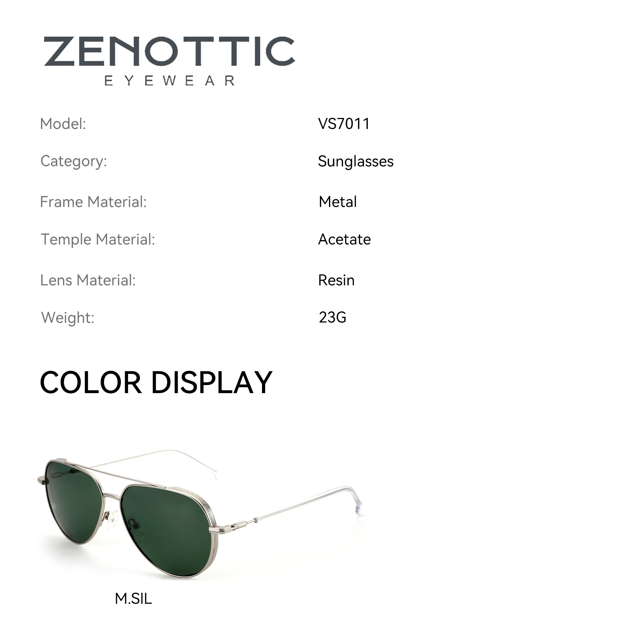 ZENOTTIC XL Size Fashion Aviator Prescription Sunglasses for Men Metal UV400 Polarized Progressive Optical Sun Glasses