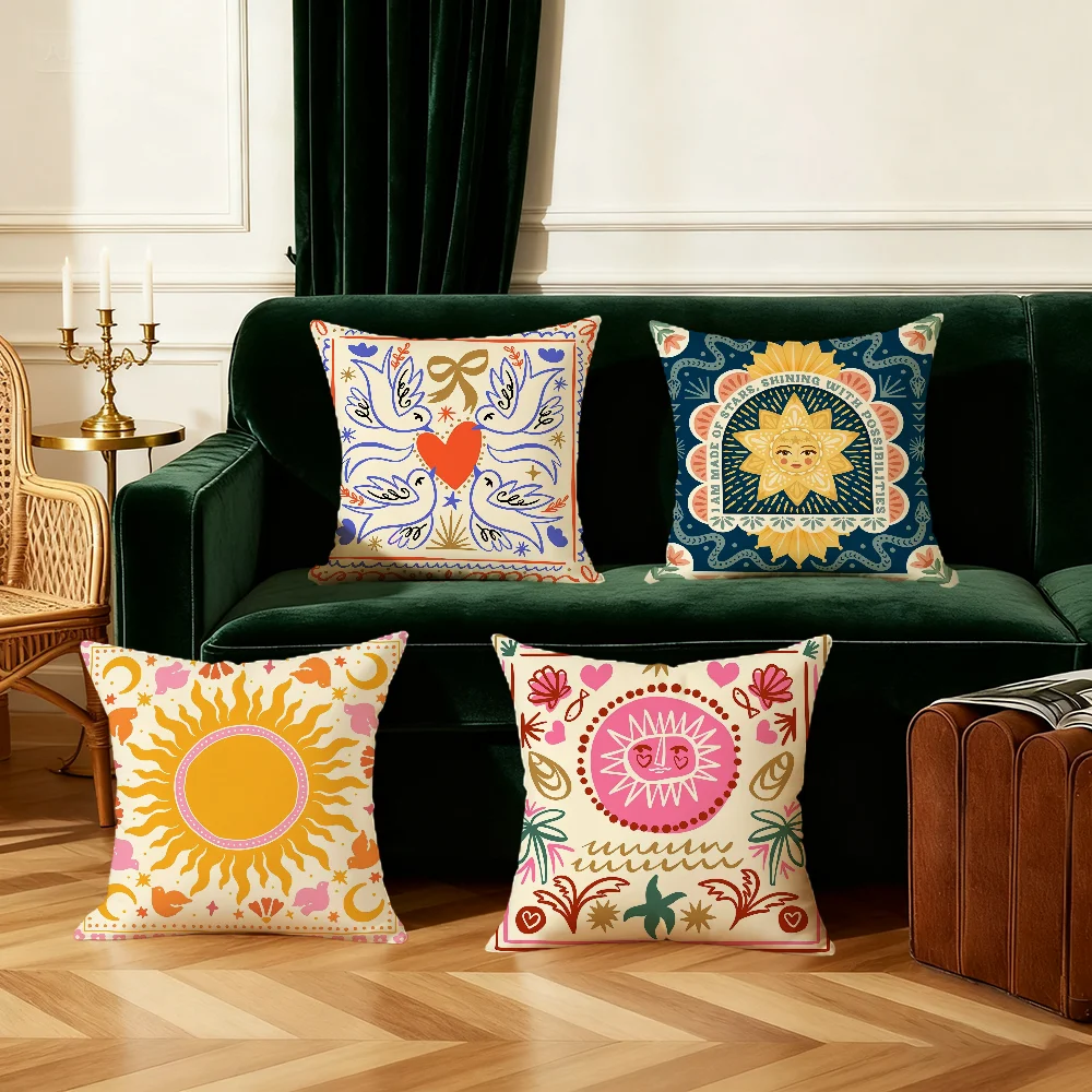 Cute Flowers Fashion Art cozy cushion cover Bedroom Sofa Decorative home Car portable Cushion Cover With Zipper Soft pillowcase
