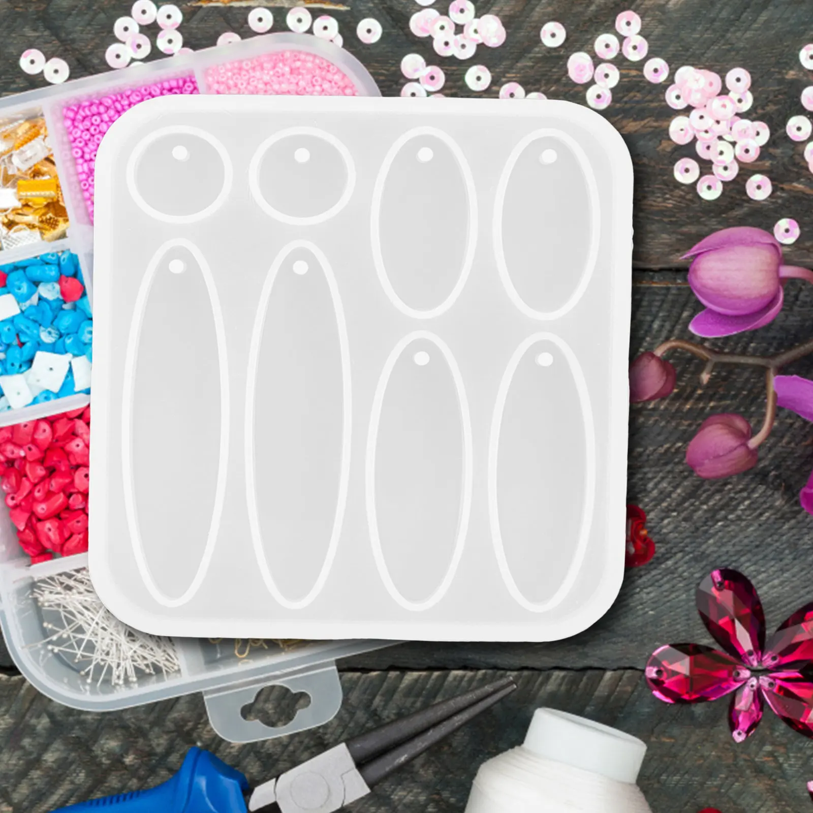 

Набор из 3 форм для сережек: гибкие силиконовые формы для изготовления украшений из смолы, подвесок и шармов, безопасные для пищевых продуктов, для рукоделия