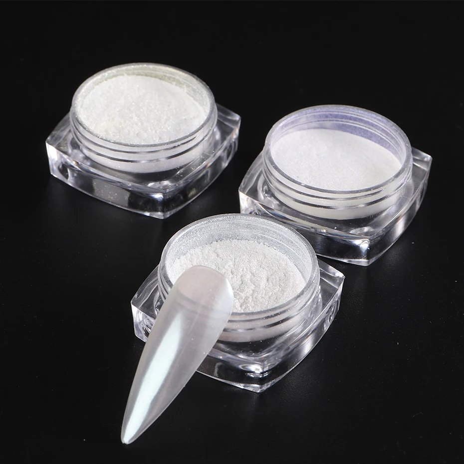 Moonlight Pearl White Nails Gl - đánh giá và giá Nail Glitter Chrome
