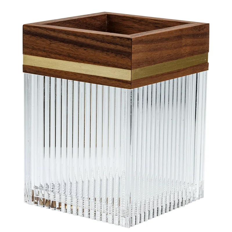 

makeup brush storage cylinder, desktop cosmetics storage box, acrylic dresser, loose powder, eyeshadow, eyebrow pencil