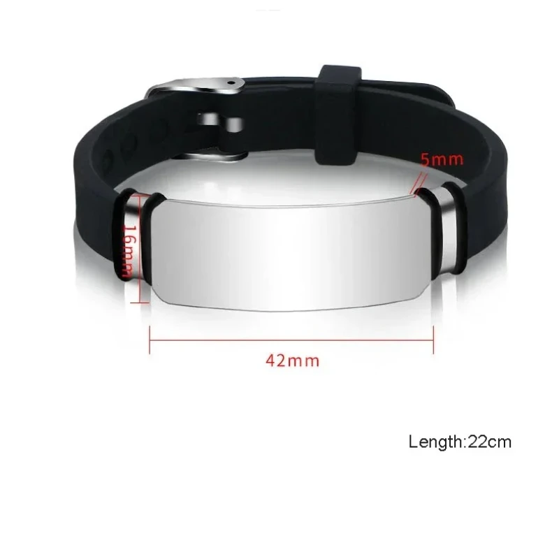 Personalisiertes medizinisches Alarm-ID-Tag-Armband, Sport, verstellbare Armbänder, Allergie-ICE-SOS-Armband für Männer und Frauen – Detail 4