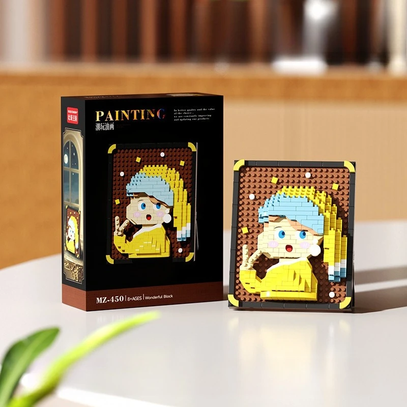 حار بيع مجموعة اللوحة العالمية الشهيرة اللبنات الإبداعية بكسل النفط اللوحة الإطار عباد الشمس بنة الديكور #6