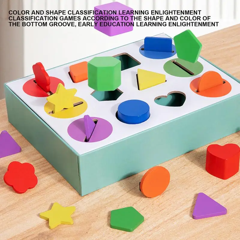 Formas geométricas de madeira montessori quebra-cabeça classificação tijolos matemática aprendizagem pré-escolar jogo educativo brinquedos da criança do bebê para crianças