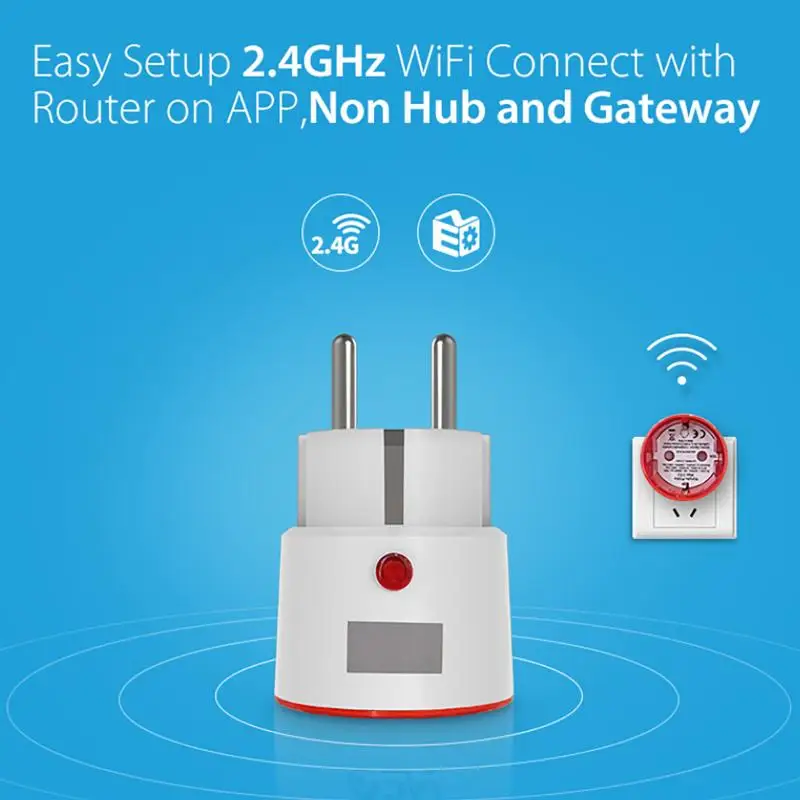 Tuya WIFI Power Plug 16A Zigbee 3.0 EU Smart Plug Socket With Power Monitor Function Mobile Phone Wireless Remote Control