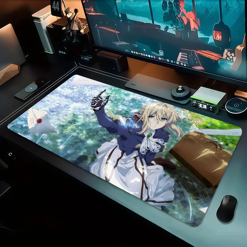 Anime V-Violet Evergarden Mouse Pad Large Non-slip Lockedge Desktop Computer Desk Mat Keyboard MousePad Office Gamer Student