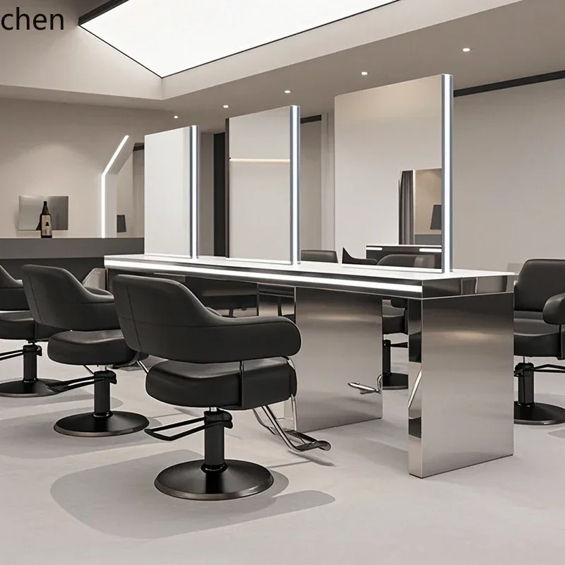 b11-7.1 Barber Shop Mirror Hair Salon High-end Hair Perming and Dyeing Table Fashion Hair Cutting Mirror Table