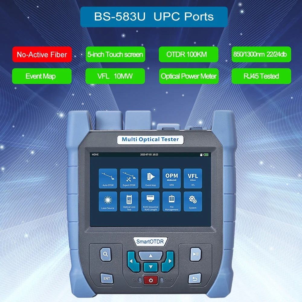 High Quality 5'' Touch Screen 9 In 1 Full Automatic Optical Time-domain Reflectometer Multi Optical Tester