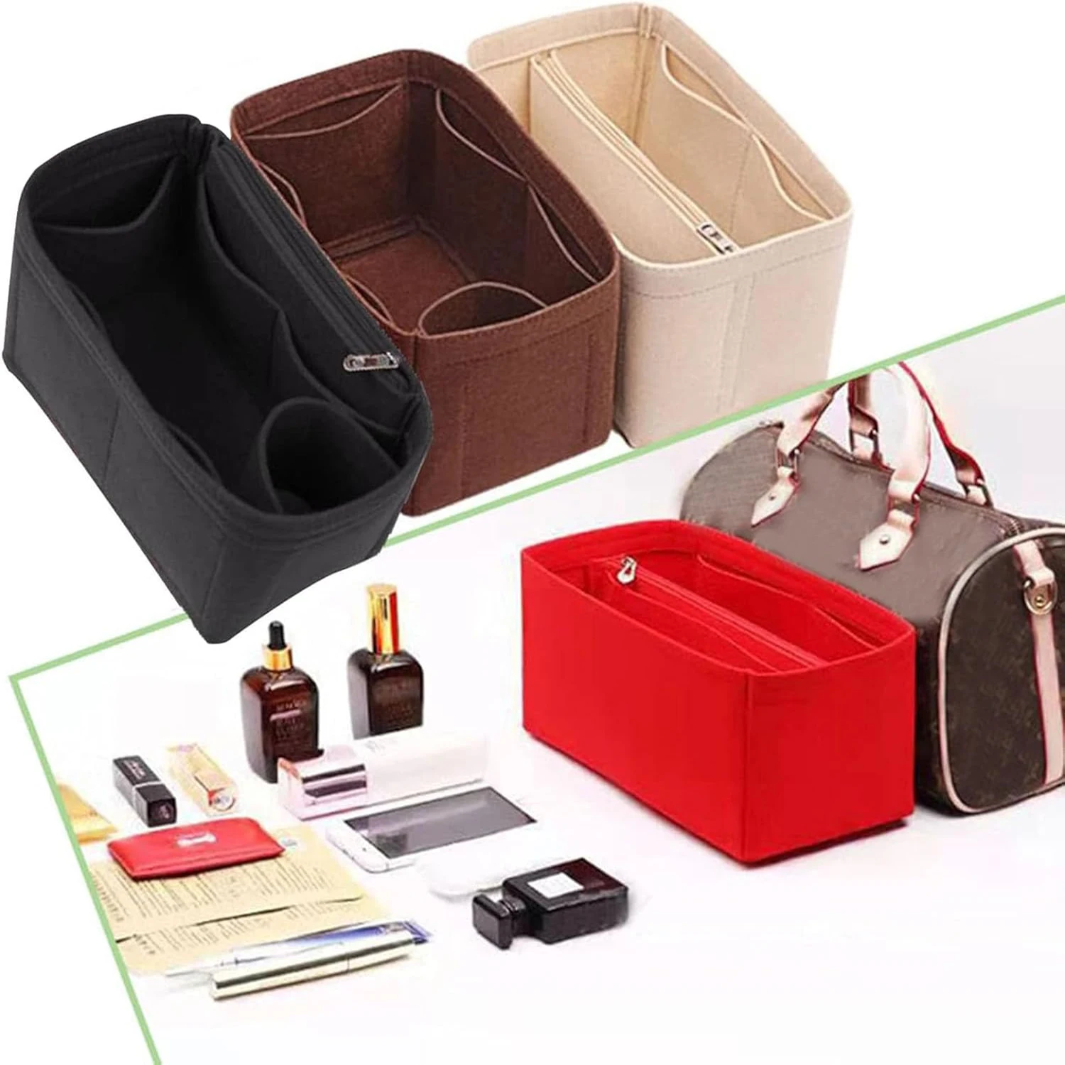 เม็ดมีดกระเป๋าสําหรับ Speedy 25/30 Organizer Insert สําหรับกระเป๋า monogram, เม็ดมีดป้องกันกระเป๋าถือ ​ กระเป๋าโท้ทและที่เก็บกระเป๋าถือ