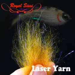 New 18 optional colors Senyo's laser yarn long sparkle acrylic fiber woolhead flies bright streamer pattern fly tying materials