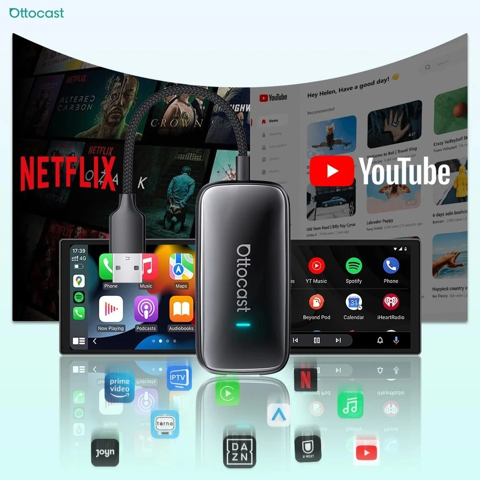 Ottocast Play2Video Ultra Ai Box Wireless CarPlay Android Auto