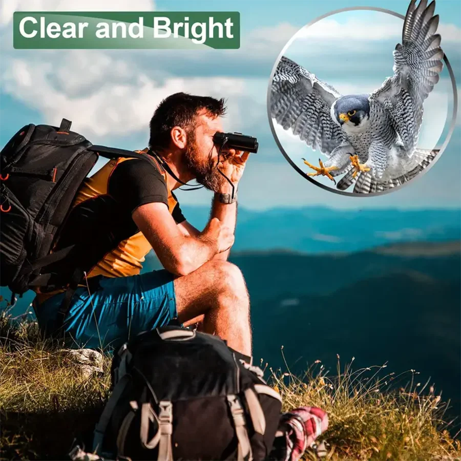 Portable Binoculars 4000x25 Telescope Bak4 Prism IPX4 Waterproof FMC Coating For Bird Watching Hunting Camping Hiking