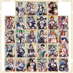 Anime Dea Storia FAI DA TE ACG Carte Da Collezione Ragazzi Giocano Giocattoli Regali Di Compleanno Tsunade Albedo Kurumi Sexy Carta di Metallo 28 Pz/set