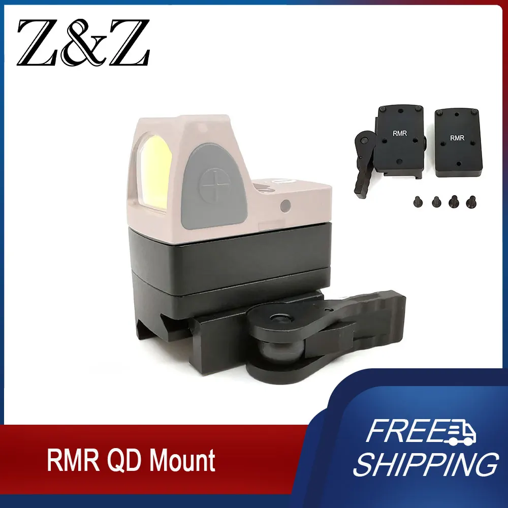 Hunting RMR Red Dot Sight Mount QD Quick Release with Riser Plate Fit 20mm Rail Weapon Sights Scope Mounting Base