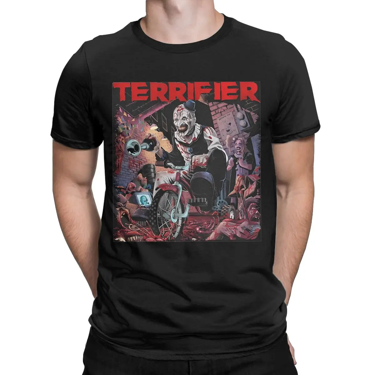 Terrifier The Clown Horror Movie Apparel Shirts for Men Women Leisure 100% Cotton Summer Cloth