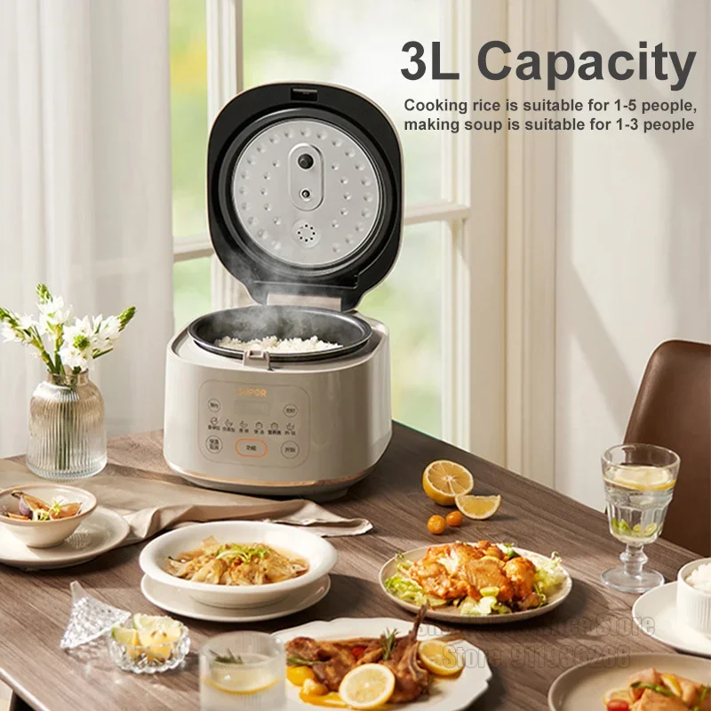 SUPOR 3L Rice Cooker 1-5 People 220V Electric Cooker Non-Stick Pot Smart MultiCooker Steamed Rice Pot For Home SF30FC0055