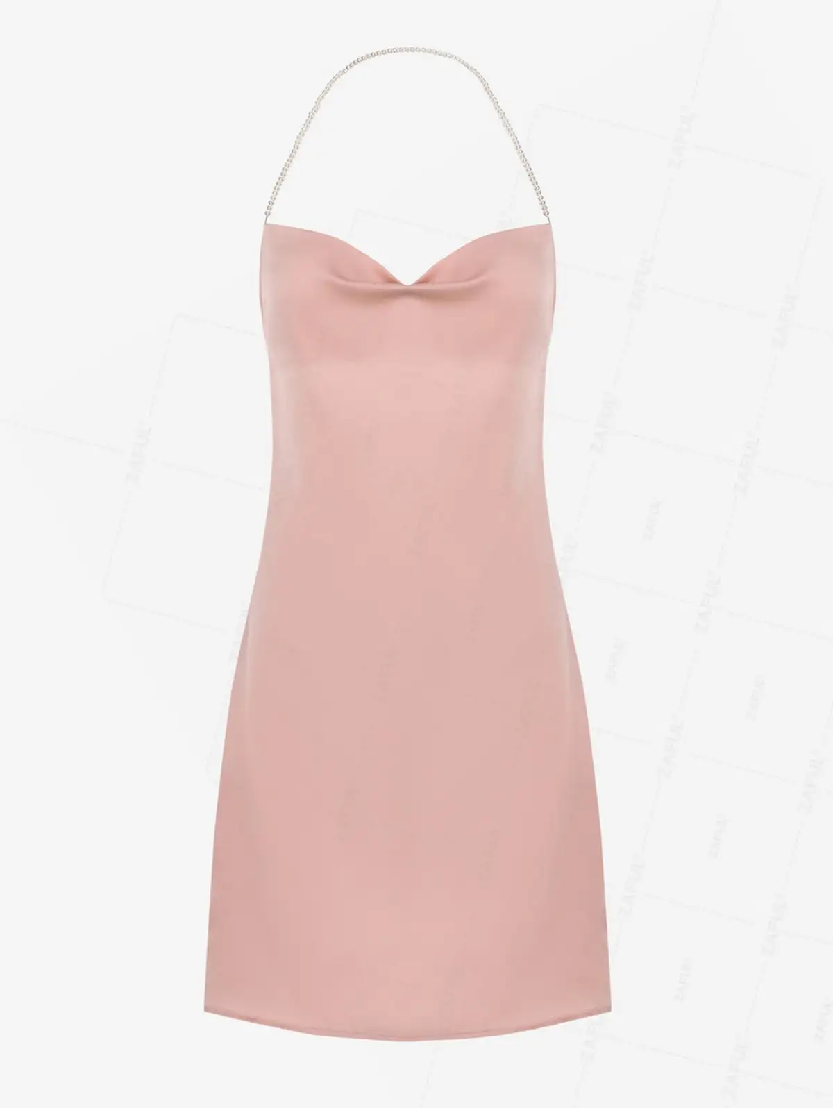 ZAFUL Halter Faux Pearl Mini Party Dress