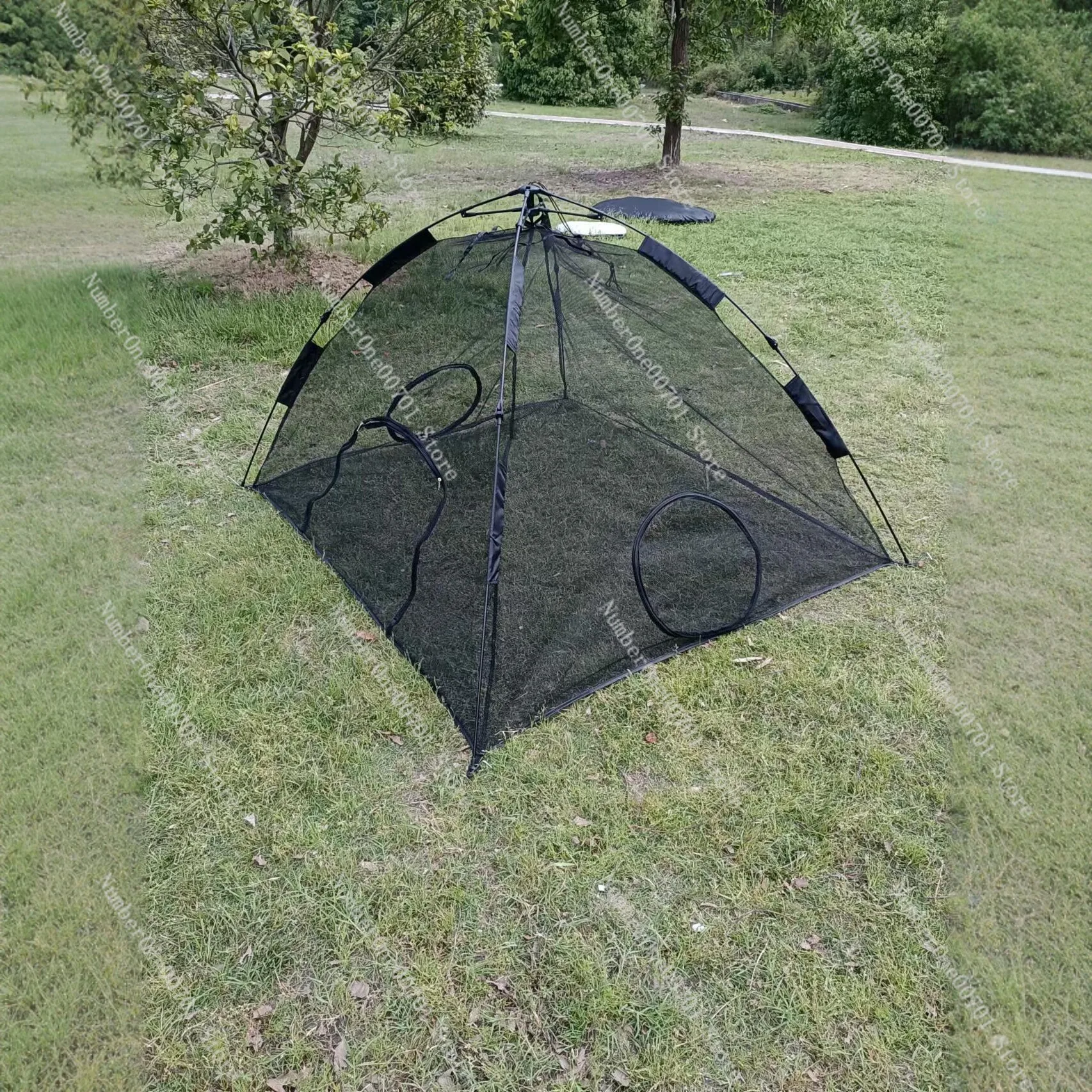 Portable Pet Tent, Pop Up Cat Dog Playpen with Mosquito Net, UV Protection Outdoor Travel Cage, Breathable Mesh Canopy view 5