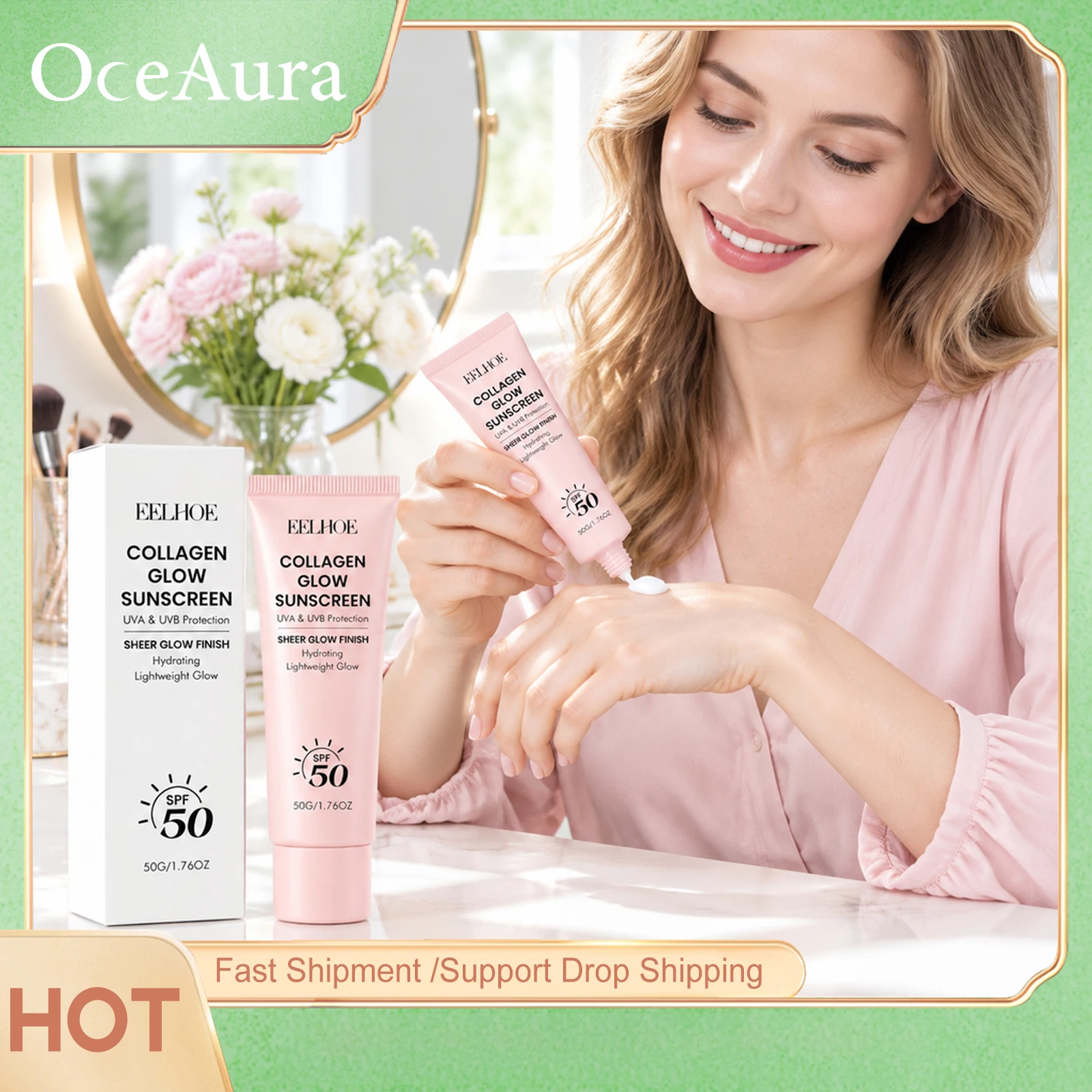 Sunscreen Spf50 Non-Greasy Korean Product Beach Sunblocking Skin Care Gift Multi Effect Lightweight Sunscreens For Face And Body