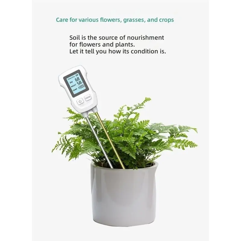 AT51-Flower Planting Tool Display Soil Sensor Soil PH Monitor Flower Planting Soil Detetor Accuracy Detection Gardening Tool