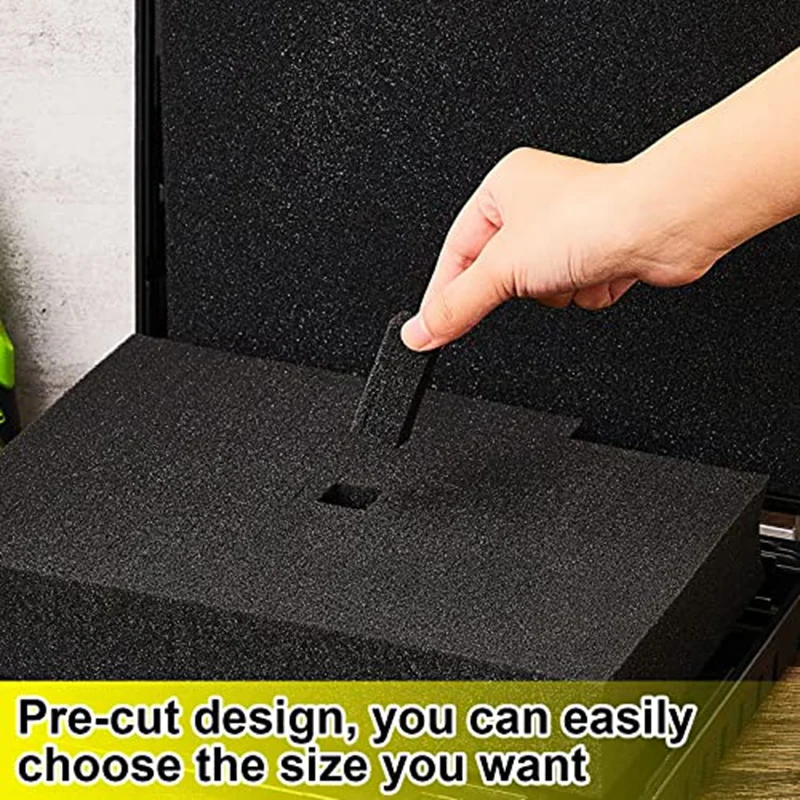 4 Pieces Foam Insert for Cases Tool Box Foam Grid Line Foam Cubes Shockproof Sponge Pad, 40X40X2cm/40X40X5cm-A51M
