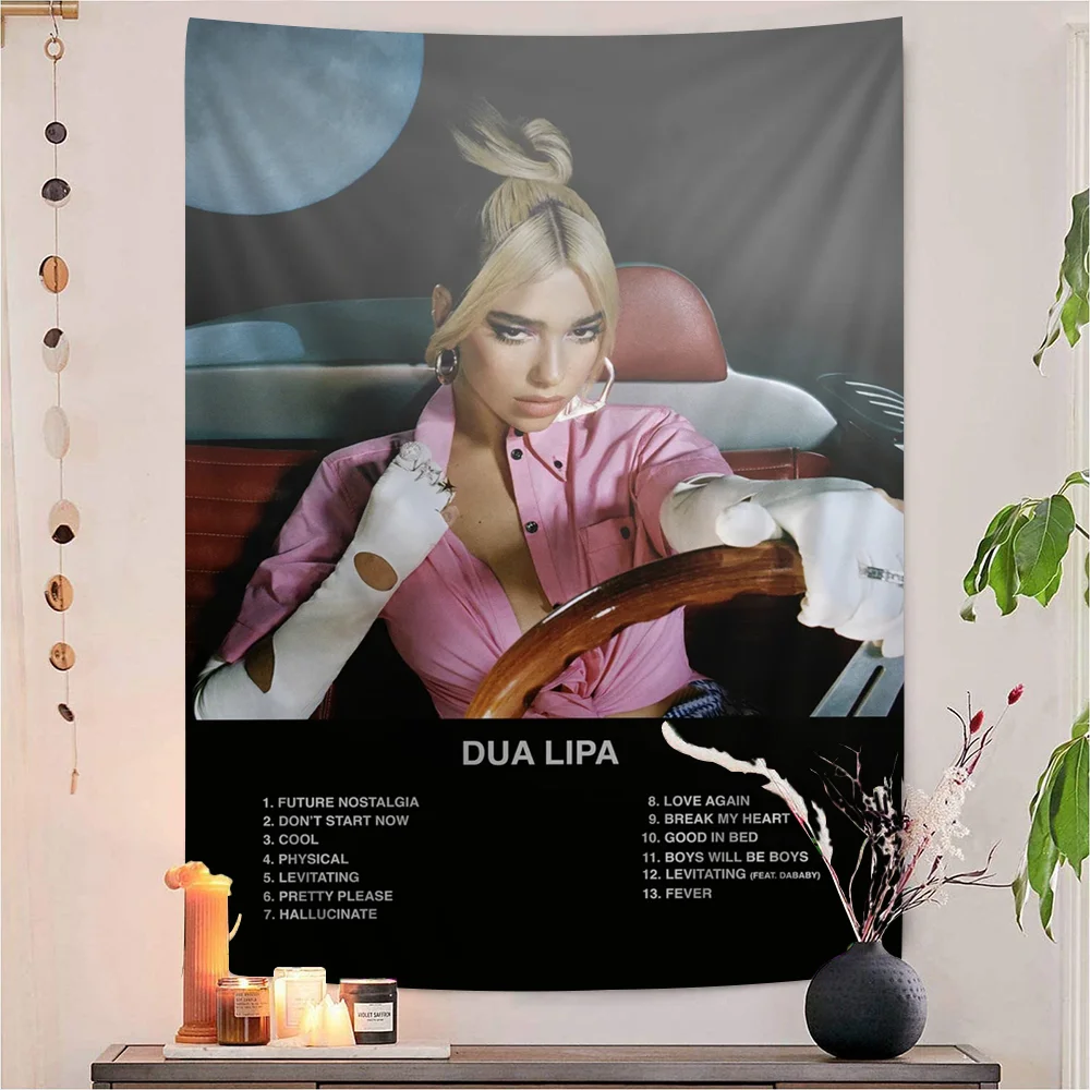 

Pop Singer D-Dua_L-Lipa Printed Large Wall Tapestry Hanging Tarot Hippie Wall Rugs Dorm Cheap Hippie Wall Hanging